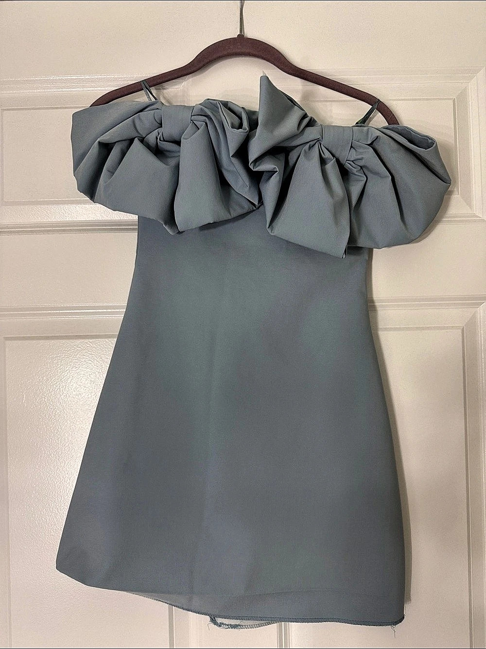 Zara Front Bow strapless Dress Blue Mini Dress